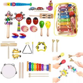  MUSIKINSTRUMENTEN-SET AUS HOLZ