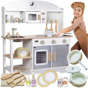    GROSSE KÜCHE FÜR KINDER, HOLZ, VINTAGE, INTERAKTIV + ZUBEHÖR