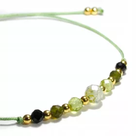  Grünes Armband mit Natursteinen Frenit Peridot Jade Onyx