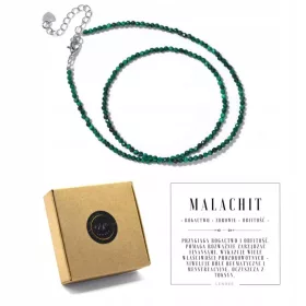  Damenhalskette MALACHIT Natursteine + Box