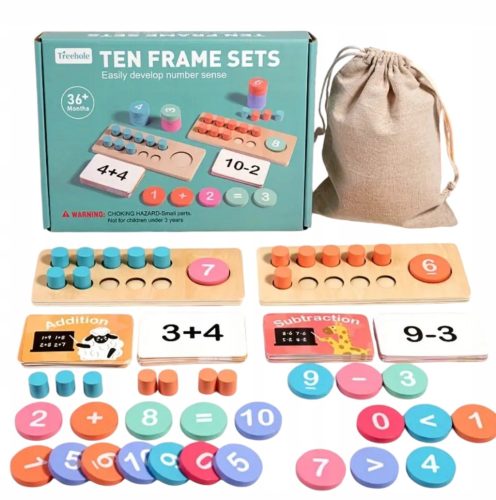  Montessori-Mathe-Set aus Holz zum Lernen der Zahlen 0-10