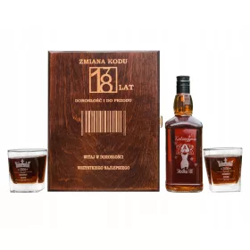  Braune Box mit Flasche + 2 Gläsern zum 18. Geburtstag BD20