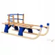  Schlitten mit Rückenlehne 119x37x45 beige und blau