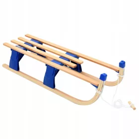 Zusammenklappbarer Holzschlitten, 110 cm, Beige und Blau