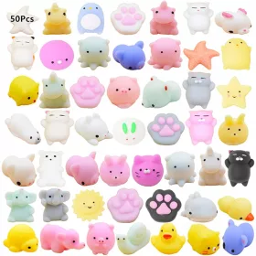  50 Stück Squishy Toys Mochi Squishies zum Stressabbau