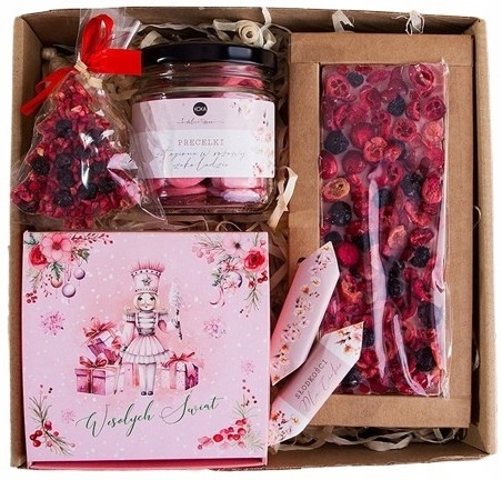  GESCHENKKORB WEIHNACHTSBOX GESCHENK Rosa Set mit Süßigkeiten GESCHENK