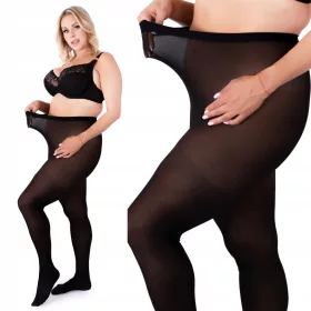    PLUS SIZE Mikrofaserstrumpfhose 40 DEN tiefschwarz VERA40 halbblickdichtes Phänomen