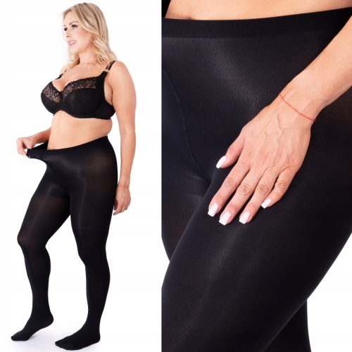  PLUS SIZE Mikrofaserstrumpfhose 100 DEN tiefschwarz VERA blickdichtes Phänomen