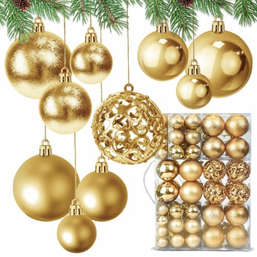  GOLDENE WEIHNACHTSKUGELN, UNZERBRECHLICHE WEIHNACHTSANHÄNGER, Set mit 100 Stück.