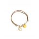  HUNDEPFOTEN-Armband mit Gravur MIT DEM NAMEN DER HUNDEPFOTE, GOLD, gravierte Schnur