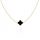  Goldhalskette, vergoldetes Kleeblatt-Halsband, schwarzer Onyx PR.925 40 cm