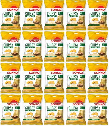 Chipsy z Ciecierzycy Sonko, Geschmack Cheddar Käse, 60g - Glutenfrei, Knusprig