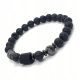  HERREN-ARMBAND Steine Turmalin Schnee Obsidian Vulkan Lava