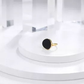    Asymmetrischer Ring aus hypoallergenem Stahl mit schwarzem Epoxidharz