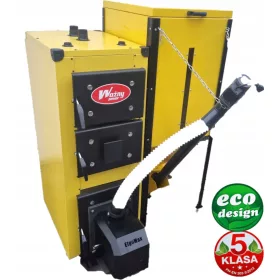    Doppelfunktionsofen Woźny Junior mit Stahlbehälter für Briketts, Holz, Öko-Erbsenkohle, Feinkohle, Pellets, Braunkohle, Steinkohle 18 kW