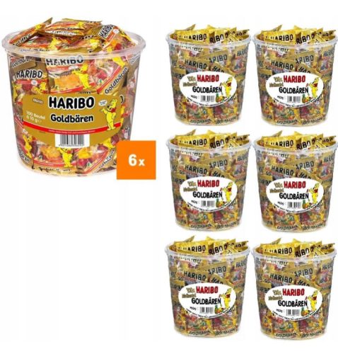 Haribo Goldbären Minibeutel im Mehrweg-Eimer, 6 x 1 kg