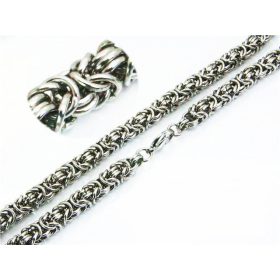    Herrenkette aus Chirurgenstahl, königliches Gewebe, dichte Silberfarbe, 60 cm