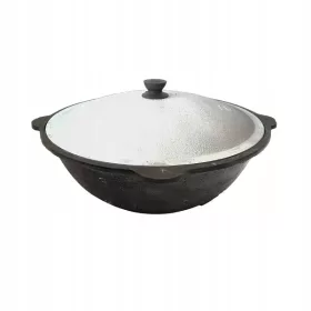    Gusseiserner Topf 12 l mit Deckel, original hergestellt in USBEKISTAN!