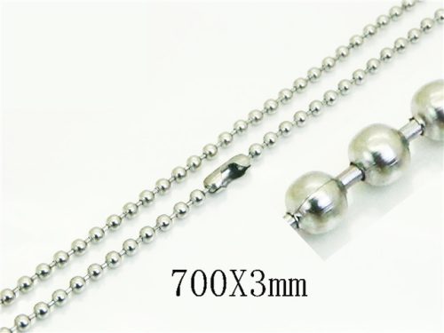  Kugelkette für Herren, 316L Chirurgenstahl, silberfarben, 70 cm Kugeln