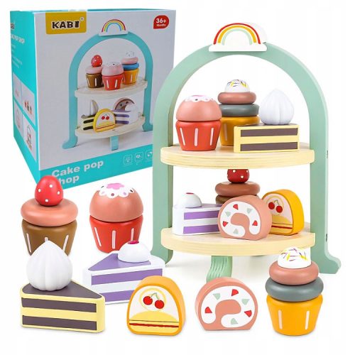  HOLZTELLER FÜR KINDER, GROßES SET SNACKS, KEKSE, KONDITOR, MUFFINS