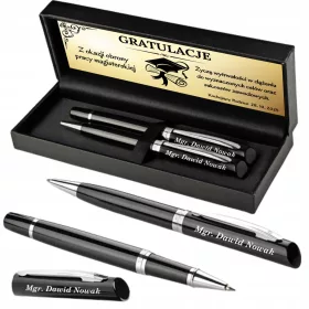    Geschenk zum Lehrertag Briefpapierset Stift und Kugelschreiber + Gravur