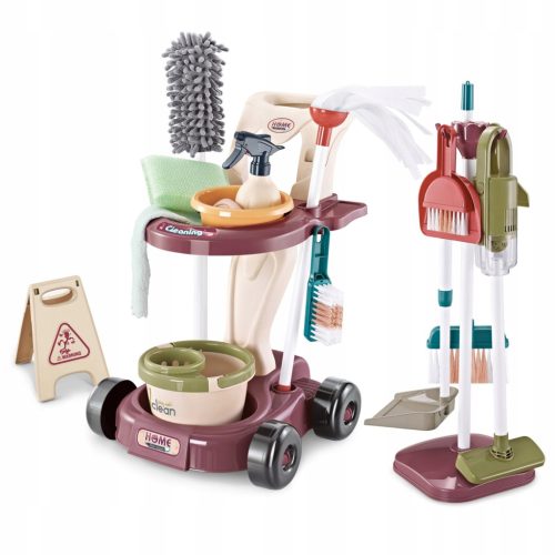  REINIGUNGSSET für Kinder, GROSSER TROLLEY MOP, WASSERSPRÜH-SAUGER