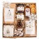  WEIHNACHTSGESCHENK-GESCHENKKORB Beigefarbenes Set aus Kaffee, Tee und Sirup