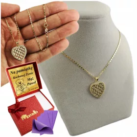    Wunderschöne Goldkette HERZ GLÄNZEND 585 Gold KOSTENLOSE GRAVUR