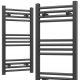  BADEZIMMERHEIZKÖRPERLEITER 400 x 800 273W 12-RIBS SCHWARZ SLIM 40x80cm