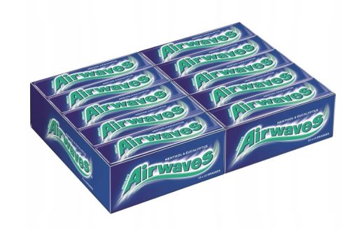 Wrigley Airwaves Menthol-Eukalyptus Kaugummi, 30 Dragees-Packung