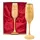 Ein goldenes Glas mit der Zahl 50, ein Geschenk zum 50. Geburtstag für einen Mann