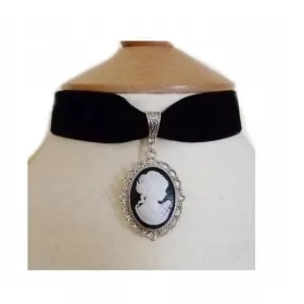  DAMEN VINTAGE VINTAGE SCHWARZES HALLOWEEN-Halsband S 388