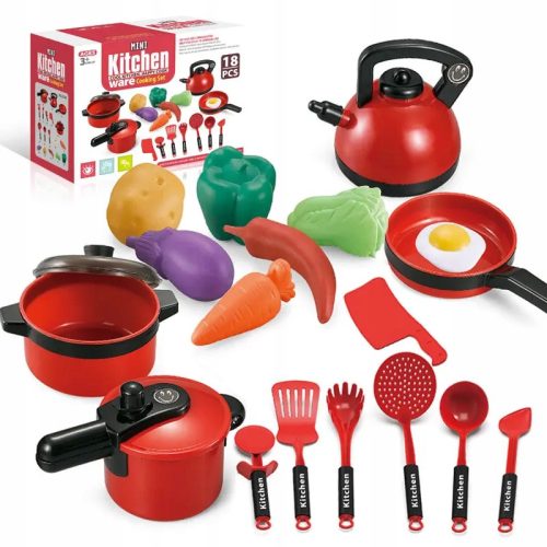  GROSSES KÜCHENSET FÜR KINDER ZUBEHÖR ZUM KOCHEN VON LEBENSMITTELN 18 EL,