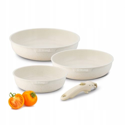 Komplettset Starke Pro Compacti Cream - 3 Pfannen mit abnehmbarem Griff