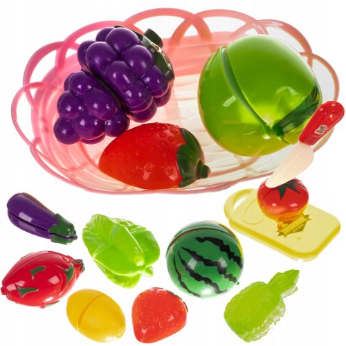  Gemüse zum Schneiden von Obst auf Klettverschluss-Set, Brett, Messerkorb für Kinder