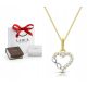  585 GOLD MINIMALISTISCHE HERZ-INFINITY-HALSKETTE MIT ZIRKONIA