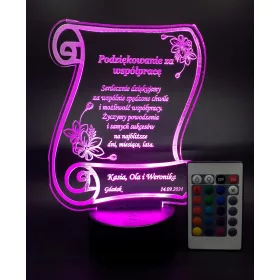    LED-Statuettenlampe, Gravur. Vielen Dank für Ihre Mitarbeit