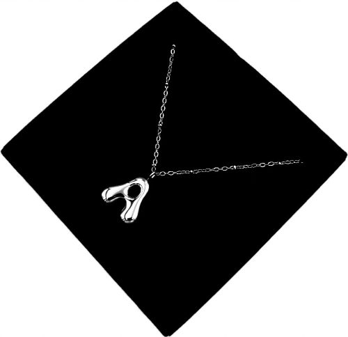  Silberne Halskette, Buchstabe A, geblasener Chirurgenstahl