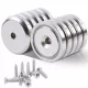  Sehr starke Neodym-Magnete 32 x 7 mm, 10 x Schrauben