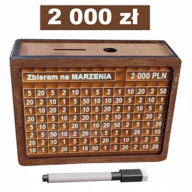    Holzsparschwein Vintage-Diagramm Personalisierung 2.000 PLN als GESCHENK