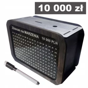    Holzsparschwein Vintage-Diagramm Personalisierung 10.000 PLN als GESCHENK