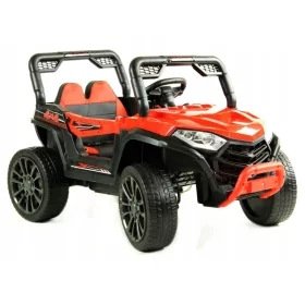 BATTERIEWAGEN FÜR KINDER 4X4 EVA LEDER PILOT CAR-JS-1-ROT