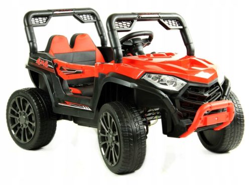  BATTERIEWAGEN FÜR KINDER 4X4 EVA LEDER PILOT CAR-JS-1-ROT