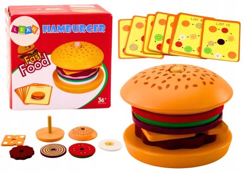  Holz-Hamburger 8 Stk. Rezeptkarten 10 Stk