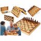  3-in-1-Brettspielset HOLZSCHACHCHEKER HINTERGRUND-LOGIKSPIELE