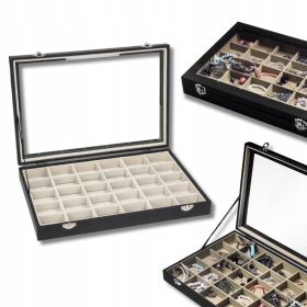  SCHMUCKKASTEN RINGE ARMBÄNDER DISPLAY SCHWARZ E5