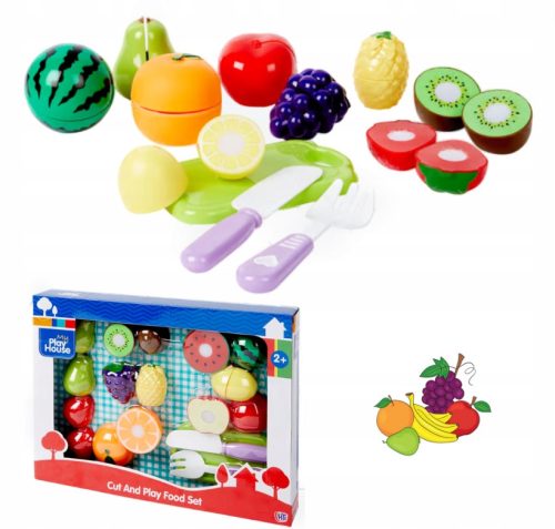  SPIELZEUG-OBST-SCHNEIDE-SET BESTECKBRETT OBST MIT KLETTVERSCHLUSS 21-tlg