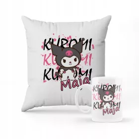    SET KISSEN + BECHER Kuromi Sanrio Hello Kitty GESCHENK + NAME #17