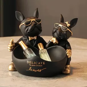    Französische Bulldogge Figur, Schlüsselablage, Ständer, Organizer für Accessoires