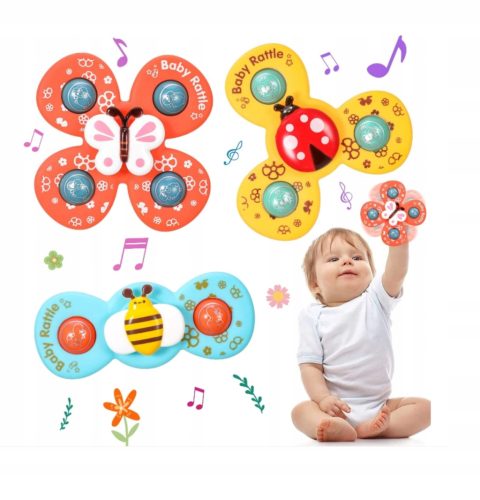  Fidget Spinner mit Saugnapf, sensorisches Badespielzeug – 3 Stück